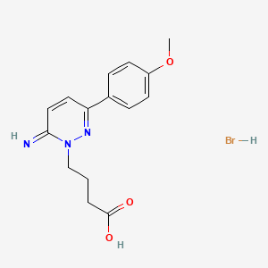 molecular formula C15H18BrN3O3 B1674307 6-Amino-1-(3-carboxypropyl)-3-(4-methoxyphenyl)pyridazin-1-iumbromide CAS No. 104104-50-9
