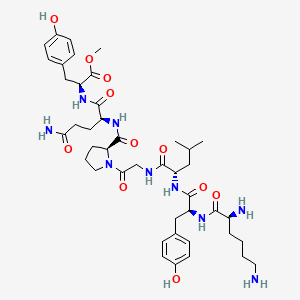 molecular formula C43H63N9O11 B1674310 Lactoferroxin C CAS No. 117667-27-3
