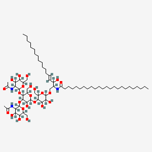 molecular formula C70H129N3O23 B1674311 N-[(E)-1-[5-[4,5-bis[[3-acetamido-4,5-dihydroxy-6-(hydroxymethyl)oxan-2-yl]oxy]-3-hydroxy-6-(hydroxymethyl)oxan-2-yl]oxy-3,4-dihydroxy-6-(hydroxymethyl)oxan-2-yl]oxy-3-hydroxyoctadec-4-en-2-yl]tetracosanamide CAS No. 107221-01-2