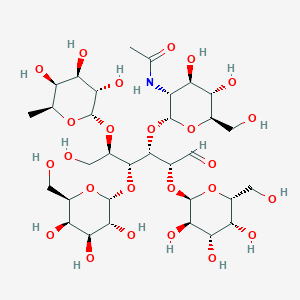 B1674312 N-[(2R,3R,4R,5S,6R)-4,5-dihydroxy-6-(hydroxymethyl)-2-[(2R,3S,4R,5R)-6-hydroxy-1-oxo-2,4-bis[[(2R,3R,4S,5R,6R)-3,4,5-trihydroxy-6-(hydroxymethyl)oxan-2-yl]oxy]-5-[(2S,3S,4R,5S,6S)-3,4,5-trihydroxy-6-methyloxan-2-yl]oxyhexan-3-yl]oxyoxan-3-yl]acetamide CAS No. 7578-25-8
