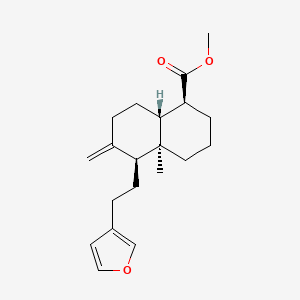 molecular formula C20H28O3 B1674343 methyl (1S,4aR,5S,8aR)-5-[2-(furan-3-yl)ethyl]-4a-methyl-6-methylidene-1,2,3,4,5,7,8,8a-octahydronaphthalene-1-carboxylate CAS No. 4966-13-6