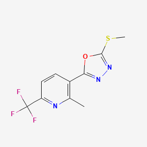 molecular formula C10H8F3N3OS B1674366 2-Methylsulfanyl-5-[2-methyl-6-(trifluoromethyl)pyridin-3-yl]-1,3,4-oxadiazole CAS No. 215655-21-3
