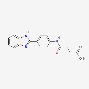 molecular formula C17H15N3O3 B1674426 4-{[4-(1H-苯并咪唑-2-基)苯基]氨基}-4-氧代丁酸 CAS No. 27031-00-1
