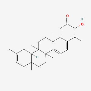 molecular formula C28H36O2 B1674428 3-Hydroxy-4,6b,8a,11,12b,14a-hexamethyl-7,8,8a,9,12,12a,12b,13,14,14a-decahydropicen-2(6bh)-one CAS No. 53527-47-2