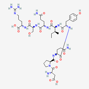 molecular formula C43H67N13O15 B1674441 Asp-pro-gln-tyr-ile-gln-ser-arg CAS No. 130007-44-2
