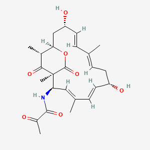 molecular formula C25H33NO7 B1674468 N-[(3Z,5Z,9Z,11Z)-7,13-dihydroxy-1,4,10,19-tetramethyl-17,18-dioxo-16-oxabicyclo[13.2.2]nonadeca-3,5,9,11-tetraen-2-yl]-2-oxopropanamide CAS No. 23623-31-6