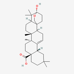 molecular formula C30H46O4 B1674489 (1S,2S,6S,11S,14S,15R,18R,20S)-20-Hydroxy-8,8,14,15,19,19-hexamethyl-21-oxahexacyclo[18.2.2.01,18.02,15.05,14.06,11]tetracos-4-ene-11-carboxylic acid CAS No. 32303-26-7