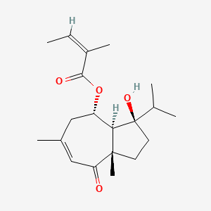 molecular formula C20H30O4 B1674499 [(3R,3aS,4S,8aS)-3-hydroxy-6,8a-dimethyl-8-oxo-3-propan-2-yl-2,3a,4,5-tetrahydro-1H-azulen-4-yl] (Z)-2-methylbut-2-enoate CAS No. 79863-24-4