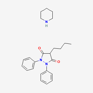 molecular formula C24H31N3O2 B1674517 4-butyl-1,2-diphenylpyrazolidine-3,5-dione;piperidine CAS No. 34207-03-9