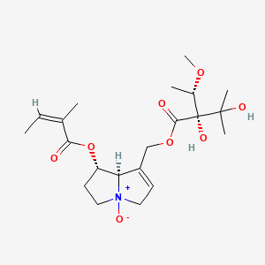 molecular formula C21H33NO8 B1674528 [7-(2-methylbut-2-enoyloxy)-4-oxido-5,6,7,8-tetrahydro-3H-pyrrolizin-4-ium-1-yl]methyl 2,3-dihydroxy-2-(1-methoxyethyl)-3-methylbutanoate CAS No. 127-30-0