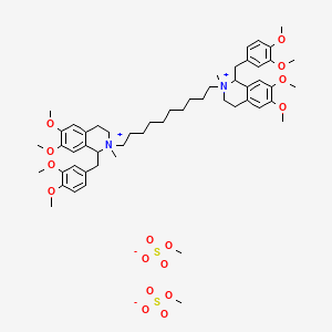 molecular formula C53H77N2O12S+ B1674550 1-[(3,4-dimethoxyphenyl)methyl]-2-[10-[1-[(3,4-dimethoxyphenyl)methyl]-6,7-dimethoxy-2-methyl-3,4-dihydro-1H-isoquinolin-2-ium-2-yl]decyl]-6,7-dimethoxy-2-methyl-3,4-dihydro-1H-isoquinolin-2-ium;methyl sulfate CAS No. 3253-60-9