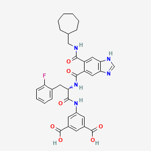 molecular formula C34H34FN5O7 B1674632 JB-95008 free acid CAS No. 174610-98-1