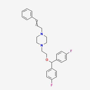 molecular formula C28H30F2N2O B1674641 1-[2-[Bis(4-fluorophenyl)methoxy]ethyl]-4-(3-phenylprop-2-enyl)piperazine CAS No. 67469-43-6