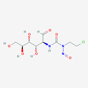 molecular formula C9H16ClN3O7 B1674658 2-((((2-Chloroethyl)nitrosoamino)carbonyl)amino)-2-deoxy-L-glucose CAS No. 69839-80-1