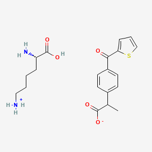 molecular formula C20H26N2O5S B1674663 L-LYSINE, MONO(alpha-METHYL-4-(2-THIENYLCARBONYL)BENZENEACETATE) CAS No. 69317-48-2