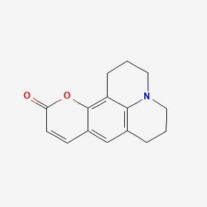 molecular formula C15H15NO2 B1674668 1H,5H,11H-[1]Benzopyrano[6,7,8-ij]quinolizin-11-one, 2,3,6,7-tetrahydro- CAS No. 58336-35-9