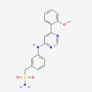 molecular formula C18H18N4O3S B1674669 (3-((6-(2-Methoxyphenyl)pyrimidin-4-yl)amino)phenyl)methanesulfonamide CAS No. 1073485-20-7