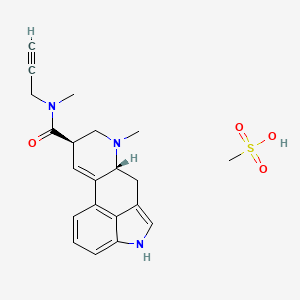 molecular formula C21H25N3O4S B1674711 N-methyl-N-[(7-methyl-6,6a,8,9-tetrahydro-4H-indolo[4,3-fg]quinolin-9-yl)methyl]prop-2-yn-1-amine CAS No. 145204-78-0