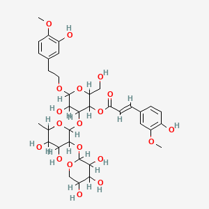 molecular formula C36H48O19 B1674735 [(2R,3R,4R,5R,6R)-4-[(2S,3R,4R,5R,6S)-4,5-dihydroxy-6-methyl-3-[(2S,3R,4S,5S)-3,4,5-trihydroxyoxan-2-yl]oxyoxan-2-yl]oxy-5-hydroxy-6-[2-(3-hydroxy-4-methoxyphenyl)ethoxy]-2-(hydroxymethyl)oxan-3-yl] (E)-3-(4-hydroxy-3-methoxyphenyl)prop-2-enoate CAS No. 135010-56-9
