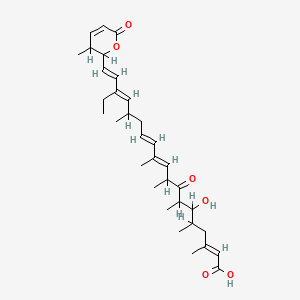 molecular formula C33H48O6 B1674749 (2E,10E,12E,16E,18E)-17-ethyl-6-hydroxy-3,5,7,9,11,15-hexamethyl-19-(3-methyl-6-oxo-2,3-dihydropyran-2-yl)-8-oxononadeca-2,10,12,16,18-pentaenoic acid CAS No. 87081-35-4