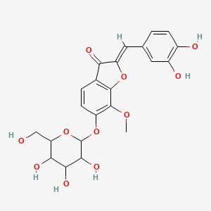 molecular formula C22H22O11 B1674754 3(2H)-Benzofuranone, 2-[(3,4-dihydroxyphenyl)methylene]-6-(beta-D-glucopyranosyloxy)-7-methoxy-, (2Z)- CAS No. 486-23-7