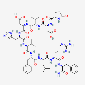molecular formula C59H84N16O15 B1674809 H-Pyr-Asp-Val-Asp-His-Val-Phe-Leu-Arg-Phe-NH2 CAS No. 106884-19-9