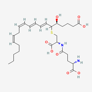 molecular formula C28H44N2O8S B1674831 6-[2-[(4-Amino-4-carboxybutanoyl)amino]-2-carboxyethyl]sulfanyl-5-hydroxyicosa-7,9,11,14-tetraenoic acid CAS No. 83851-42-7