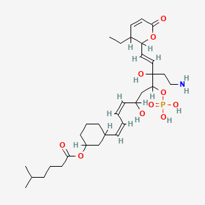 [3-[(1Z,3Z,9E)-8-(2-aminoethyl)-10-(3-ethyl-6-oxo-2,3-dihydropyran-2-yl)-5,8-dihydroxy-7-phosphonooxydeca-1,3,9-trienyl]cyclohexyl] 5-methylhexanoate