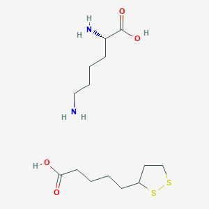 molecular formula C14H28N2O4S2 B1674853 L-Lysine, mono-1,2-dithiolane-3-pentanoate CAS No. 20902-53-8