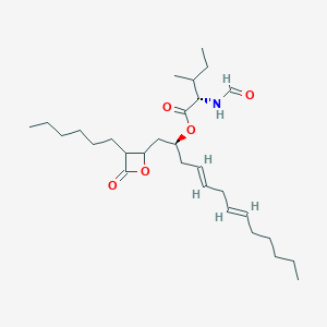molecular formula C29H49NO5 B1674855 [(2S,4E,7E)-1-(3-hexyl-4-oxooxetan-2-yl)trideca-4,7-dien-2-yl] (2S)-2-formamido-3-methylpentanoate CAS No. 96829-59-3