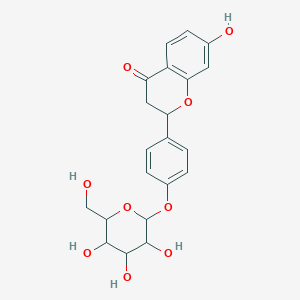 molecular formula C21H22O9 B1674860 7-Hydroxy-2-[4-[3,4,5-trihydroxy-6-(hydroxymethyl)oxan-2-yl]oxyphenyl]-2,3-dihydrochromen-4-one CAS No. 551-15-5