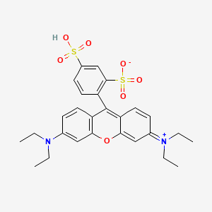 molecular formula C27H30N2O7S2 B1674876 4-[3-(Diethylamino)-6-diethylazaniumylidenexanthen-9-yl]benzene-1,3-disulfonate;hydron CAS No. 2609-88-3