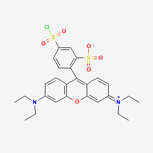 molecular formula C27H30ClN2O6S2+ B1674877 磺基若丹明 B 酸氯化物 CAS No. 62796-29-6