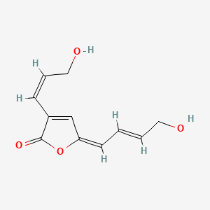 molecular formula C11H12O4 B1674879 2(5H)-Furanone, 5-(4-hydroxy-2-butenylidene)-3-(3-hydroxy-1-propenyl)-, (Z,E,E)- CAS No. 132074-82-9