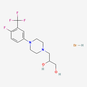molecular formula C14H19BrF4N2O2 B1674905 3-(4-(3-Trifluoromethyl-4-fluorophenyl)-piperazino)-propane-1,2-diol hydrobromide CAS No. 67932-00-7