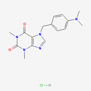 molecular formula C16H20ClN5O2 B1674906 Theophylline, 7-(p-(dimethylamino)benzyl)-, hydrochloride CAS No. 1703-49-7