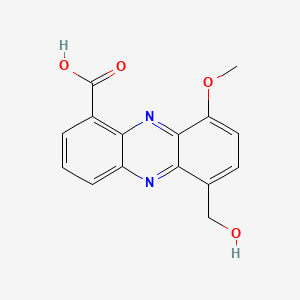 molecular formula C15H12N2O4 B1674913 6-(Hydroxymethyl)-9-methoxyphenazine-1-carboxylic acid CAS No. 489-76-9