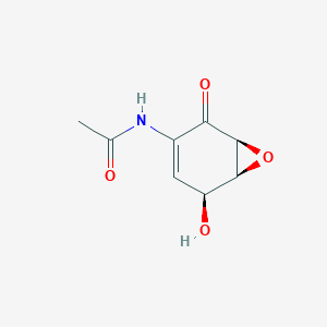 molecular formula C8H9NO4 B1674919 n-[(1s,5s,6s)-5-Hydroxy-2-oxo-7-oxabicyclo[4.1.0]hept-3-en-3-yl]acetamide CAS No. 93752-54-6