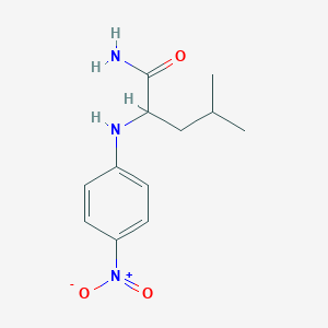 molecular formula C12H17N3O3 B1674921 4-Methyl-2-(4-nitroanilino)pentanamide CAS No. 4178-93-2