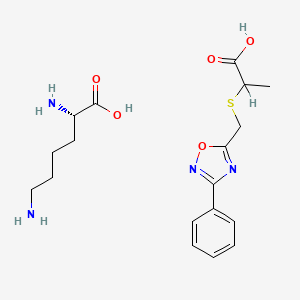 L-Lysine, mono(2-(((3-phenyl-1,2,4-oxadiazol-5-yl)methyl)thio)propanoate)