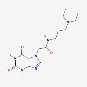 molecular formula C16H26N6O3 B1674959 N-[3-(diethylamino)propyl]-2-(1,3-dimethyl-2,6-dioxo-1,2,3,6-tetrahydro-7H-purin-7-yl)acetamide CAS No. 107152-00-1