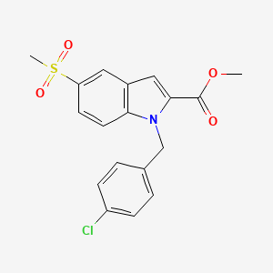 molecular formula C18H16ClNO4S B1674960 methyl 1-(4-chlorobenzyl)-5-(methylsulfonyl)-1H-indole-2-carboxylate CAS No. 416901-58-1