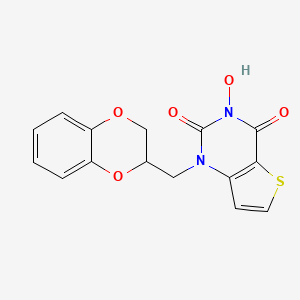 B1674982 1-((2,3-dihydrobenzo[b][1,4]dioxin-2-yl)methyl)-3-hydroxythieno[3,2-d]pyrimidine-2,4(1H,3H)-dione CAS No. 824983-91-7