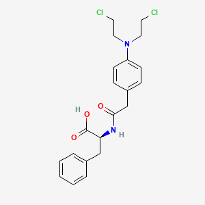 B1675021 (2S)-2-[[2-[4-[bis(2-chloroethyl)amino]phenyl]acetyl]amino]-3-phenylpropanoic acid CAS No. 10047-08-2