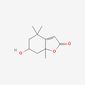 molecular formula C11H16O3 B1675034 2(4H)-Benzofuranone, 5,6,7,7a-tetrahydro-6-hydroxy-4,4,7a-trimethyl- CAS No. 1133-03-5