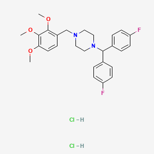 molecular formula C27H32Cl2F2N2O3 B1675044 Lomerizine hydrochloride CAS No. 101477-54-7