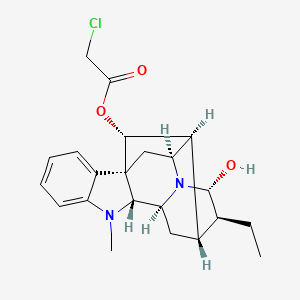 molecular formula C22H27ClN2O3 B1675094 [(9R,10S,13S,14R,16S,18R)-13-ethyl-14-hydroxy-8-methyl-8,15-diazahexacyclo[14.2.1.01,9.02,7.010,15.012,17]nonadeca-2,4,6-trien-18-yl] 2-chloroacetate CAS No. 47562-08-3