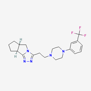 molecular formula C21H26F3N5 B1675142 (1S,8R)-5-[2-[4-[3-(Trifluoromethyl)phenyl]piperazin-1-yl]ethyl]-3,4,6-triazatricyclo[6.3.0.02,6]undeca-2,4-diene CAS No. 108785-69-9
