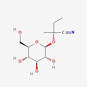 molecular formula C11H19NO6 B1675156 2(R)-Hydroxy-2-methylbutyronitrile-beta-D-glucopyranoside CAS No. 534-67-8