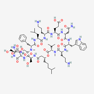 molecular formula C73H111N17O21 B1675160 Lotilibcin CAS No. 169148-84-9